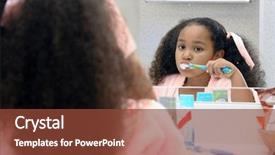 Presentation with old - Theme with african american girl brushing teeth background and a tawny brown colored foreground