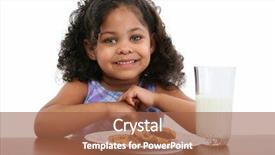  Presentation with cookies - Colorful PPT theme enhanced with african american girl drinking milk backdrop and a red colored foreground