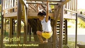  Presentation with weekend - Presentation theme consisting of african-american-girl-hanging background and a tawny brown colored foreground