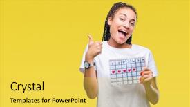  Presentation with hair - Amazing slides having african american girl holding menstruation backdrop and a yellow colored foreground