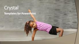  Presentation with african american - Slide deck featuring african american girl in dance background and a gray colored foreground