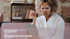  Presentation with skincare - Presentation having african-american-girl-in-white background and a gray colored foreground