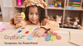  Presentation with maths - Slide set consisting of african-american-girl-playing background and a lemonade colored foreground