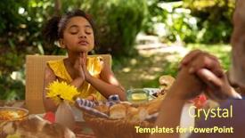  Presentation with family prayer - Beautiful slide set featuring african-american-girl-sitting backdrop and a tawny brown colored foreground
