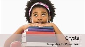  Presentation with school desk - Presentation theme with african american girl sitting background and a soft green colored foreground