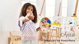  Presentation with confident - Presentation theme consisting of african-american-girl-smiling-confident background and a lemonade colored foreground