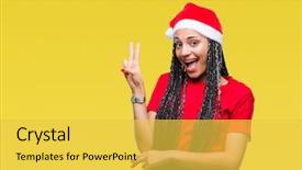  Presentation with african american adults in classroom - Slide deck featuring african american girl wearing christmas background and a yellow colored foreground