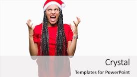  Presentation with african american church - PPT theme featuring african american girl wearing christmas background and a white colored foreground
