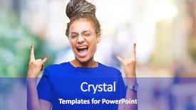  Presentation with rock music - Audience pleasing presentation theme consisting of african american girl wearing glasses backdrop and a royal blue colored foreground