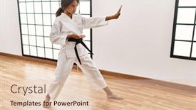  Presentation with kimono - Presentation design consisting of african-american-girl-wearing-kimono background and a lemonade colored foreground