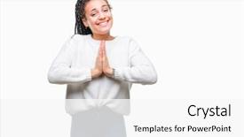  Presentation with religious african american - Beautiful slide deck featuring african american girl wearing winter backdrop and a white colored foreground