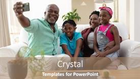  Presentation with african american grandmother - Cool new slide deck with african-american-grandfather-and-grandmother backdrop and a coral colored foreground