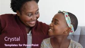  Presentation with african american grandmother - PPT theme enhanced with african-american-grandmother-sitting background and a wine colored foreground