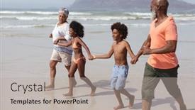  Presentation with grandparents - Theme consisting of african-american-grandparents-and-grandchildren background and a mint green colored foreground