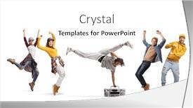  Presentation with african people - Presentation theme having african-american-guy-performing-handstand background and a white colored foreground