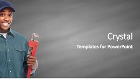  Presentation with handyman - PPT layouts having african american handyman plumber background and a  colored foreground