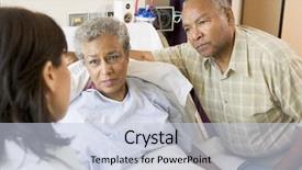  Presentation with senior couple - Audience pleasing theme consisting of african american health - doctor talking to senior couple backdrop and a lemonade colored foreground