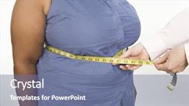  Presentation with obese - Slides enhanced with african american health - mid section of obese woman background and a ocean colored foreground