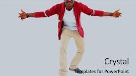  Presentation with hip hop - Slides enhanced with african american hip hop dancer background and a  colored foreground