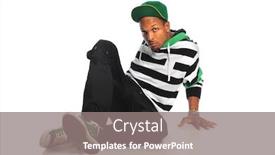  Presentation with hip hop - Colorful PPT layouts enhanced with african american hip hop dancer isolated over white background backdrop and a gray colored foreground
