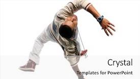  Presentation with hip hop - Colorful PPT theme enhanced with african american hip hop dancer backdrop and a white colored foreground