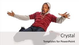  Presentation with hip hop - Slide deck featuring african american hip hop dancer background and a white colored foreground