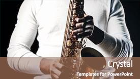  Presentation with music african american jazz musician - Presentation enhanced with african american jazz musician playing background and a violet colored foreground