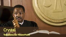  Presentation with courtroom - Presentation theme featuring african american judge holding mallet background and a  colored foreground
