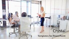  Presentation with african american leadership - Audience pleasing PPT theme consisting of african american leadership training - businesswoman presenting meeting backdrop and a light gray colored foreground