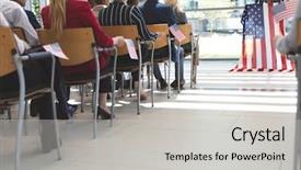  Presentation with building - Beautiful theme featuring african american leadership training - mid section of caucasian male backdrop and a light gray colored foreground