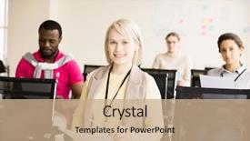  Presentation with black women teach - PPT theme having african american leadership training - three young women looking background and a coral colored foreground