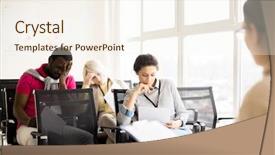  Presentation with two black women - Slides with african american leadership training - two young women and black background and a cream colored foreground