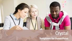  Presentation with two black women - Colorful slide deck enhanced with african american leadership training - two young women and black backdrop and a  colored foreground