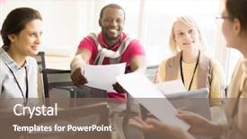  Presentation with two black women - Cool new theme with african american leadership training - two young women looking backdrop and a violet colored foreground