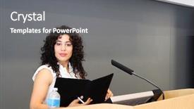  Presentation with give - Colorful theme enhanced with african american leadership training - woman ready to give backdrop and a gray colored foreground