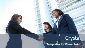  Presentation with team building - Amazing presentation theme having african american leadeship - pretty diverse young business woman backdrop and a ocean colored foreground