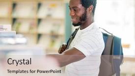  Presentation with student - Audience pleasing PPT layouts consisting of african american literature - side view of young student backdrop and a  colored foreground