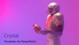  Presentation with american football - Slide deck having african-american-male-american-football background and a light blue colored foreground