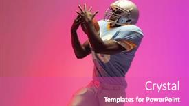  Presentation with movement - PPT theme with african-american-male-american-football background and a coral colored foreground