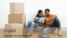  Presentation with next - Audience pleasing theme consisting of african american male and female backdrop and a coral colored foreground