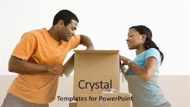  Presentation with elementary school african american female career - Beautiful PPT theme featuring african american male and female backdrop and a  colored foreground