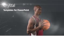  Presentation with tournament - PPT theme featuring african-american-male-basketball-player background and a dark gray colored foreground