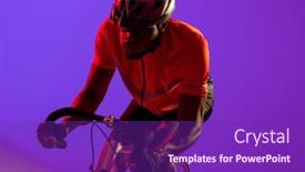  Presentation with active lifestyle - PPT theme having african-american-male-cyclist background and a violet colored foreground