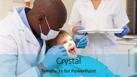  Presentation with african american dental - Presentation with african american male dentist examining background and a teal colored foreground