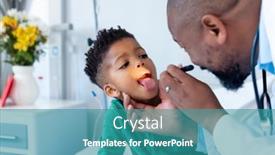  Presentation with african american patient - Slide set featuring african-american-male-doctor-examining background and a teal colored foreground