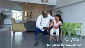  Presentation with doctor african - Amazing slides having african-american-male-doctor-kneeling backdrop and a ocean colored foreground