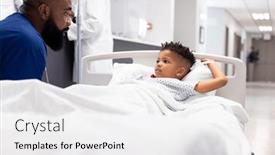  Presentation with african american patient - Slides featuring african-american-male-doctor-talking background and a  colored foreground