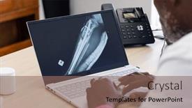  Presentation with healthcare communication - PPT layouts enhanced with african-american-male-doctor-using background and a violet colored foreground