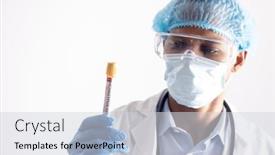  Presentation with research services - Slide set featuring african-american-male-doctor-wearing background and a light gray colored foreground