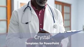  Presentation with taking notes - Presentation with african-american-male-doctor-wearing background and a  colored foreground